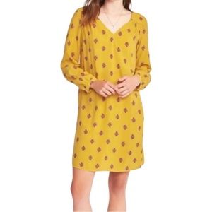 Women’s Old Navy Yellow Patterned Long Sleeve Shift Dress / large